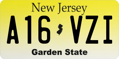 NJ license plate A16VZI