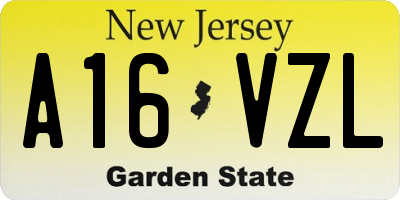 NJ license plate A16VZL