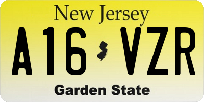 NJ license plate A16VZR