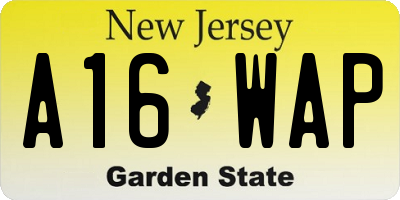 NJ license plate A16WAP