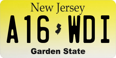 NJ license plate A16WDI
