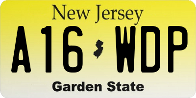 NJ license plate A16WDP