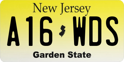 NJ license plate A16WDS