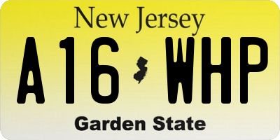 NJ license plate A16WHP