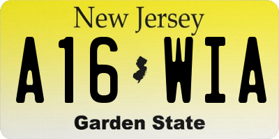 NJ license plate A16WIA