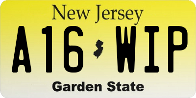 NJ license plate A16WIP
