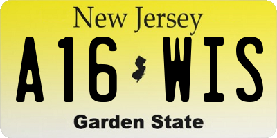 NJ license plate A16WIS