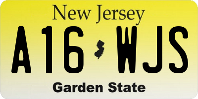NJ license plate A16WJS