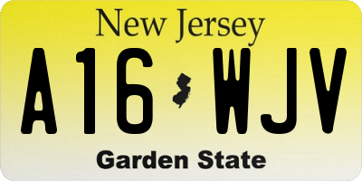 NJ license plate A16WJV