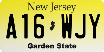 NJ license plate A16WJY