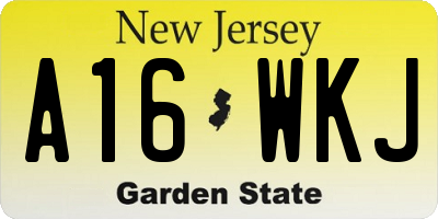 NJ license plate A16WKJ