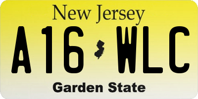 NJ license plate A16WLC