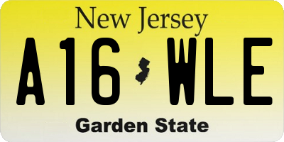NJ license plate A16WLE