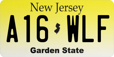 NJ license plate A16WLF
