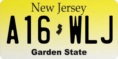 NJ license plate A16WLJ