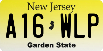 NJ license plate A16WLP
