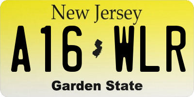 NJ license plate A16WLR