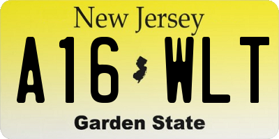 NJ license plate A16WLT