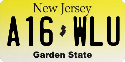 NJ license plate A16WLU
