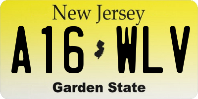 NJ license plate A16WLV