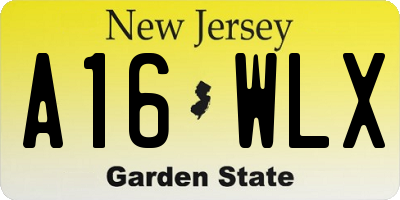 NJ license plate A16WLX
