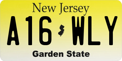 NJ license plate A16WLY