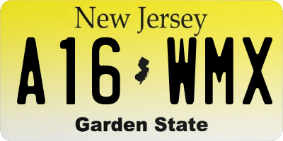 NJ license plate A16WMX