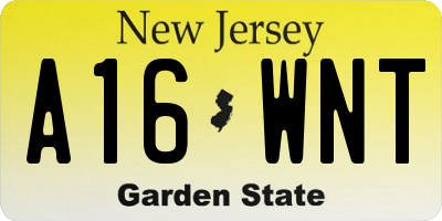 NJ license plate A16WNT