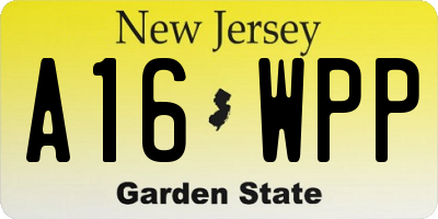 NJ license plate A16WPP