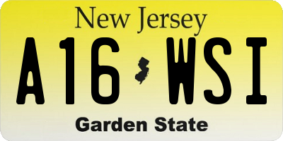 NJ license plate A16WSI