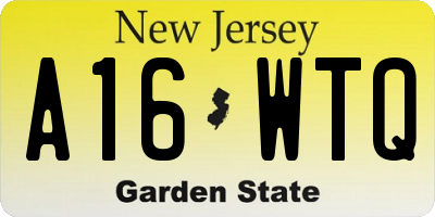 NJ license plate A16WTQ