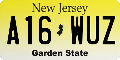 NJ license plate A16WUZ