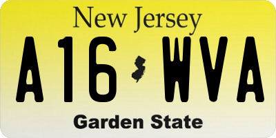 NJ license plate A16WVA