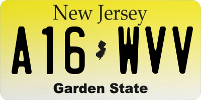 NJ license plate A16WVV