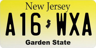 NJ license plate A16WXA