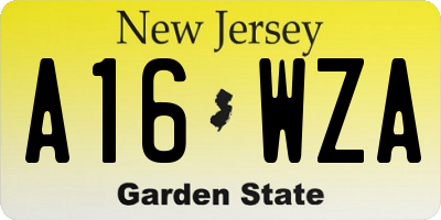 NJ license plate A16WZA