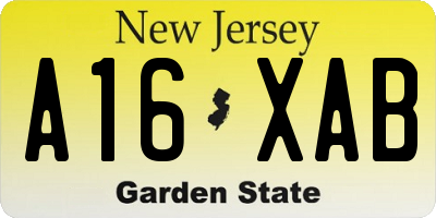 NJ license plate A16XAB