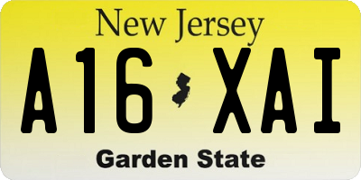 NJ license plate A16XAI