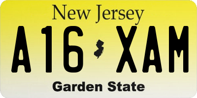 NJ license plate A16XAM