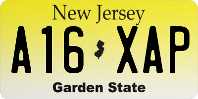 NJ license plate A16XAP