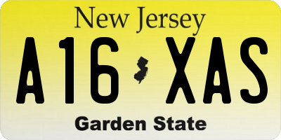 NJ license plate A16XAS
