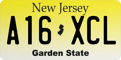 NJ license plate A16XCL