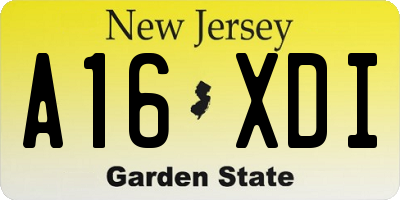 NJ license plate A16XDI