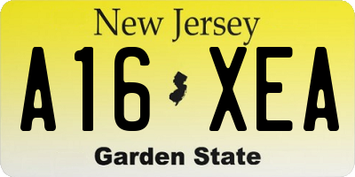 NJ license plate A16XEA