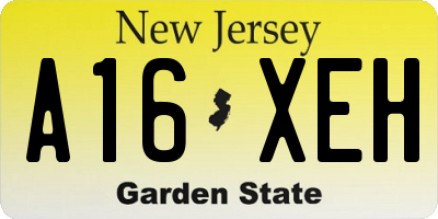 NJ license plate A16XEH