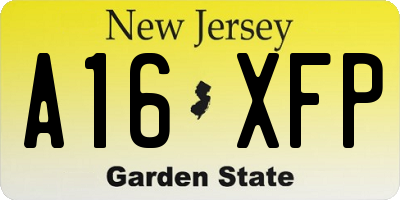 NJ license plate A16XFP
