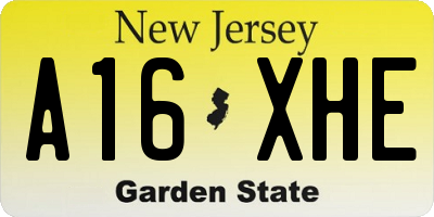 NJ license plate A16XHE