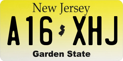 NJ license plate A16XHJ
