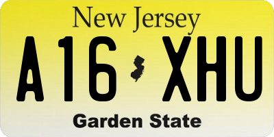 NJ license plate A16XHU