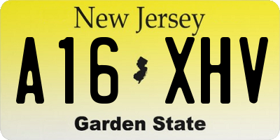 NJ license plate A16XHV
